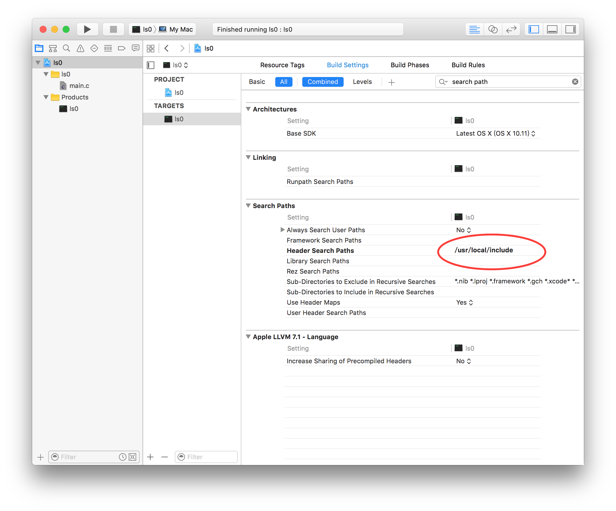build setting